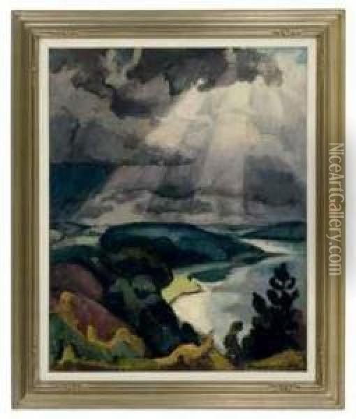 Burst Of Sunlight On A Cloudy Day Oil Painting - Einar, Lili Elbe Wegener